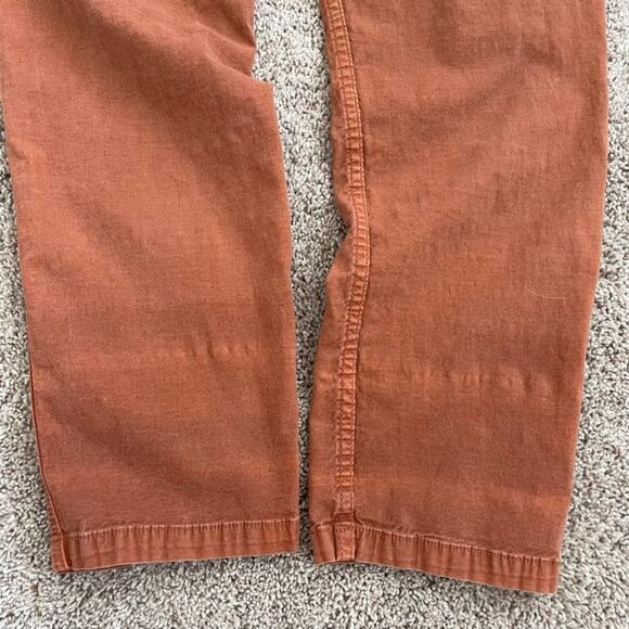 Anthropologie The Wanderer Chino Pants Burn Orange Size 28 Cotton Linen - Picture 9 of 15